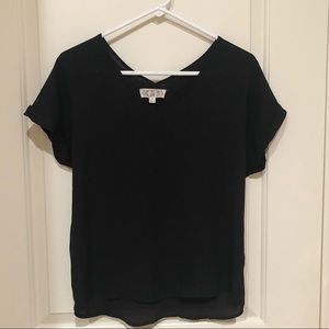 Black short sleeve blouse